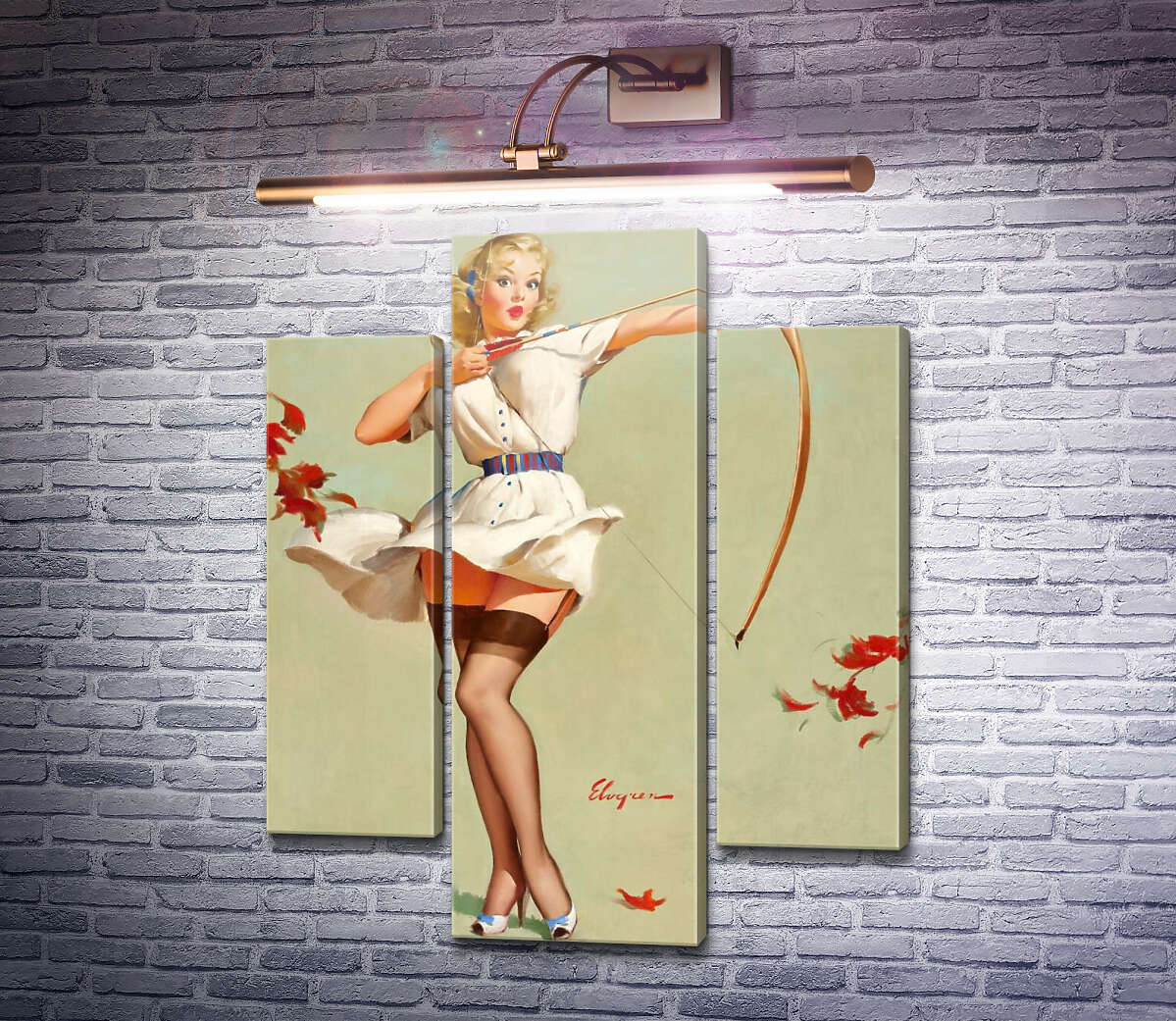 Модульна картина Приціл вгору (Модуль №10) Джил Елвгрен (Gil Elvgren)