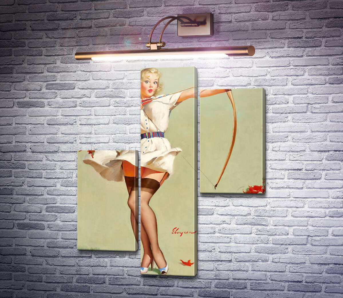 Модульна картина Приціл вгору (Модуль №12) Джил Елвгрен (Gil Elvgren)