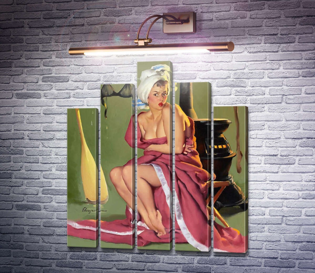 Модульна картина Вкутавшись в ковдру (Модуль №29) Джил Елвгрен (Gil Elvgren)