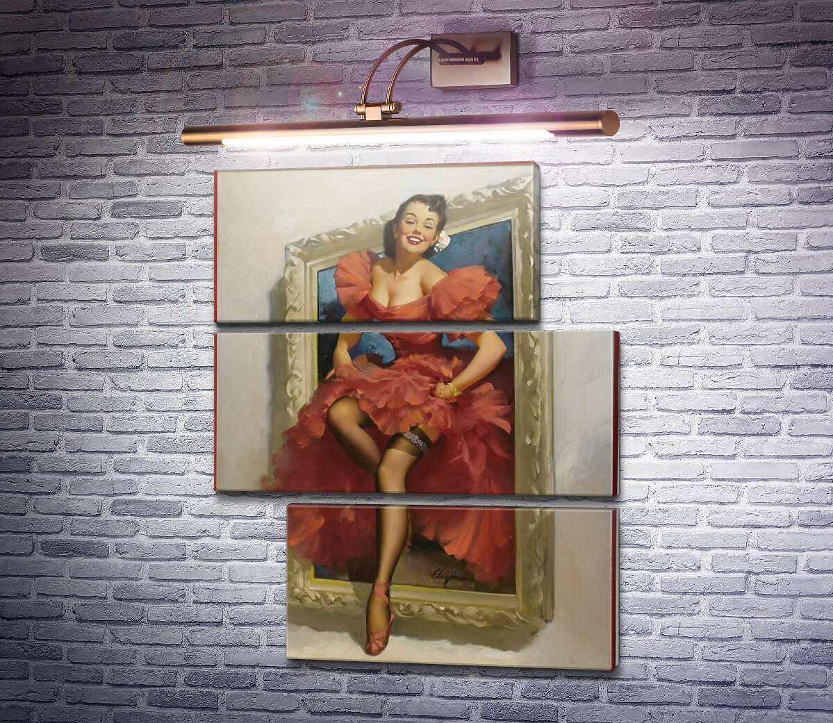 Модульна картина Поява з картини (Модуль №16) Джил Елвгрен (Gil Elvgren)