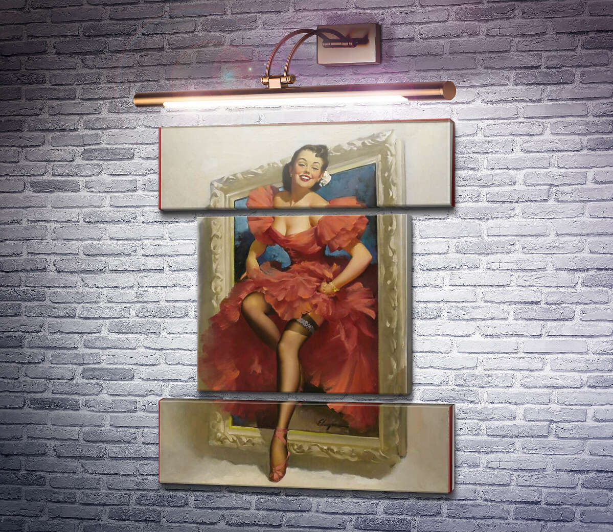 Модульна картина Поява з картини (Модуль №18) Джил Елвгрен (Gil Elvgren)
