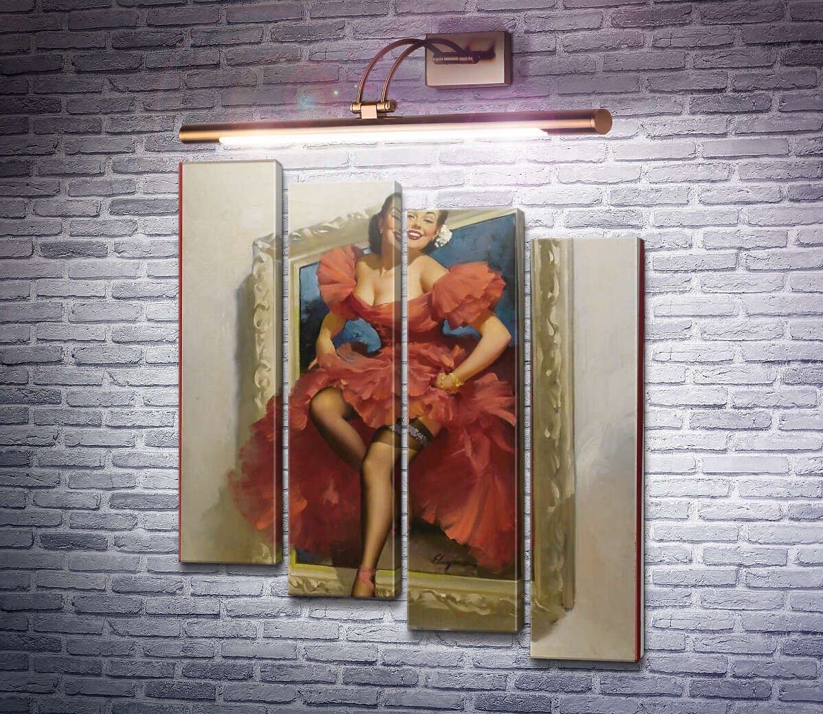 Модульна картина Поява з картини (Модуль №19) Джил Елвгрен (Gil Elvgren)