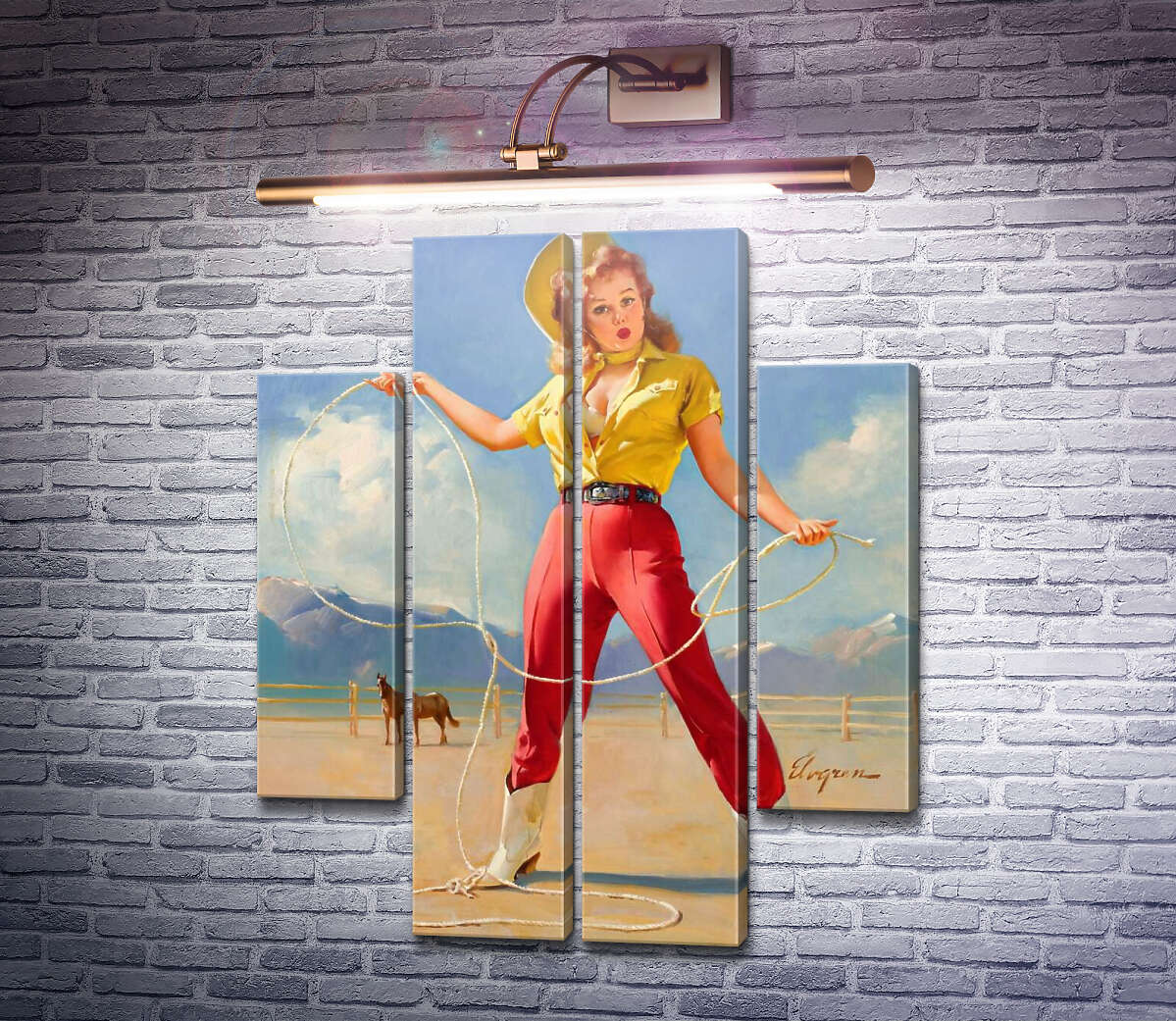 Модульна картина Відмінна форма (Модуль №20) Джил Елвгрен (Gil Elvgren) Модульна картина Відмінна форма (Модуль №20) Джил Елвгрен (Gil Elvgren)