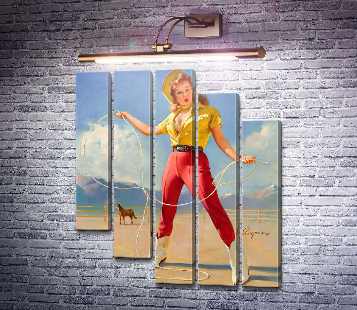 Модульна картина Відмінна форма (Модуль №28) Джил Елвгрен (Gil Elvgren) Модульна картина Відмінна форма (Модуль №28) Джил Елвгрен (Gil Elvgren)
