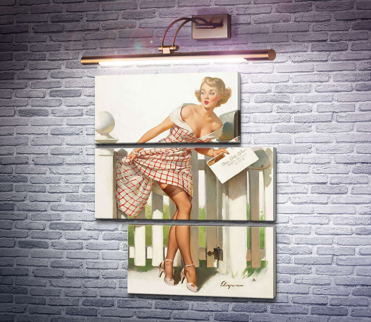 Модульная картина Неудача мисс Сильвании (Модуль №16) Джил Элвгрен (Gil Elvgren)