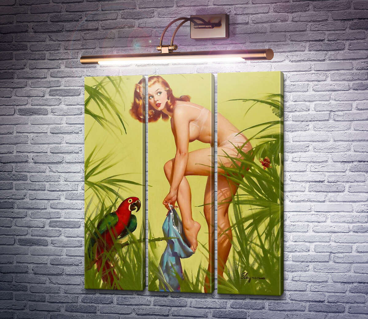 Модульна картина Оголена натура (Модуль №2) Джил Елвгрен (Gil Elvgren)