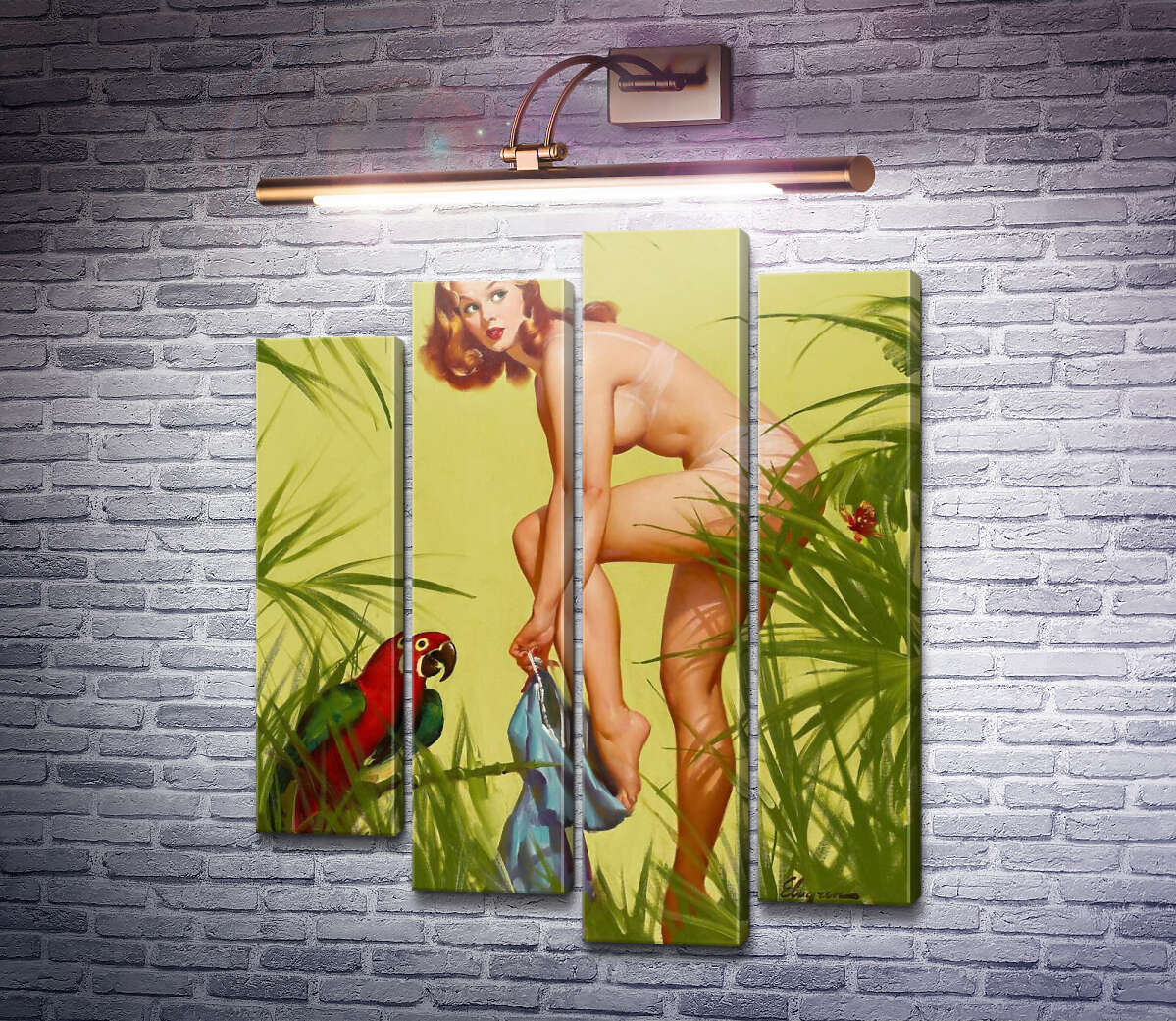 Модульна картина Оголена натура (Модуль №3) Джил Елвгрен (Gil Elvgren)