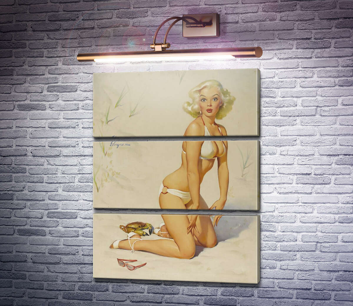 Модульная картина Тревога (Модуль №15) Джил Элвгрен (Gil Elvgren)