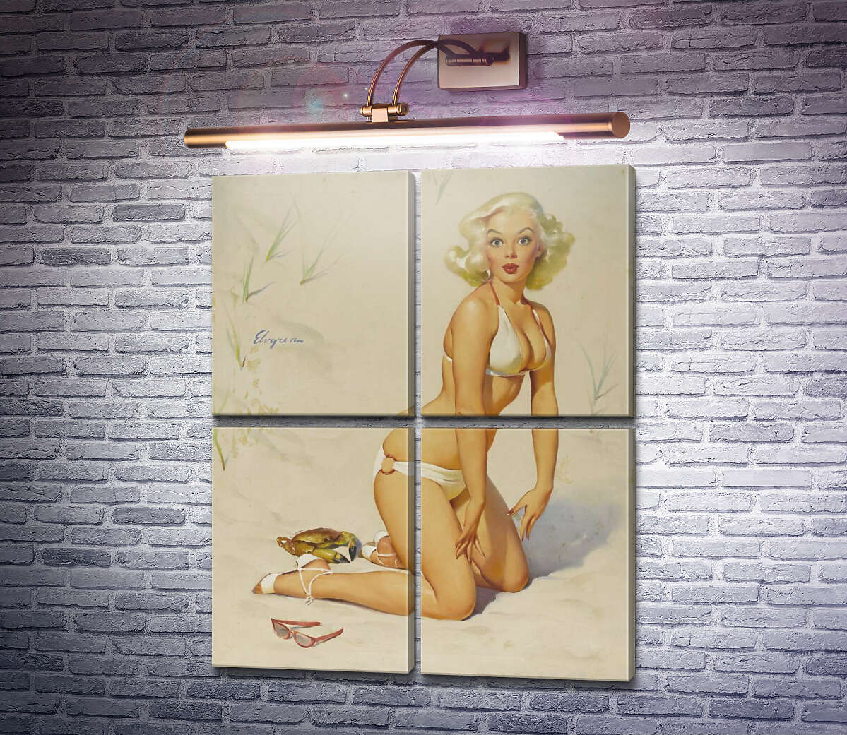Модульна картина Тривога (Модуль №25) Джил Елвгрен (Gil Elvgren)
