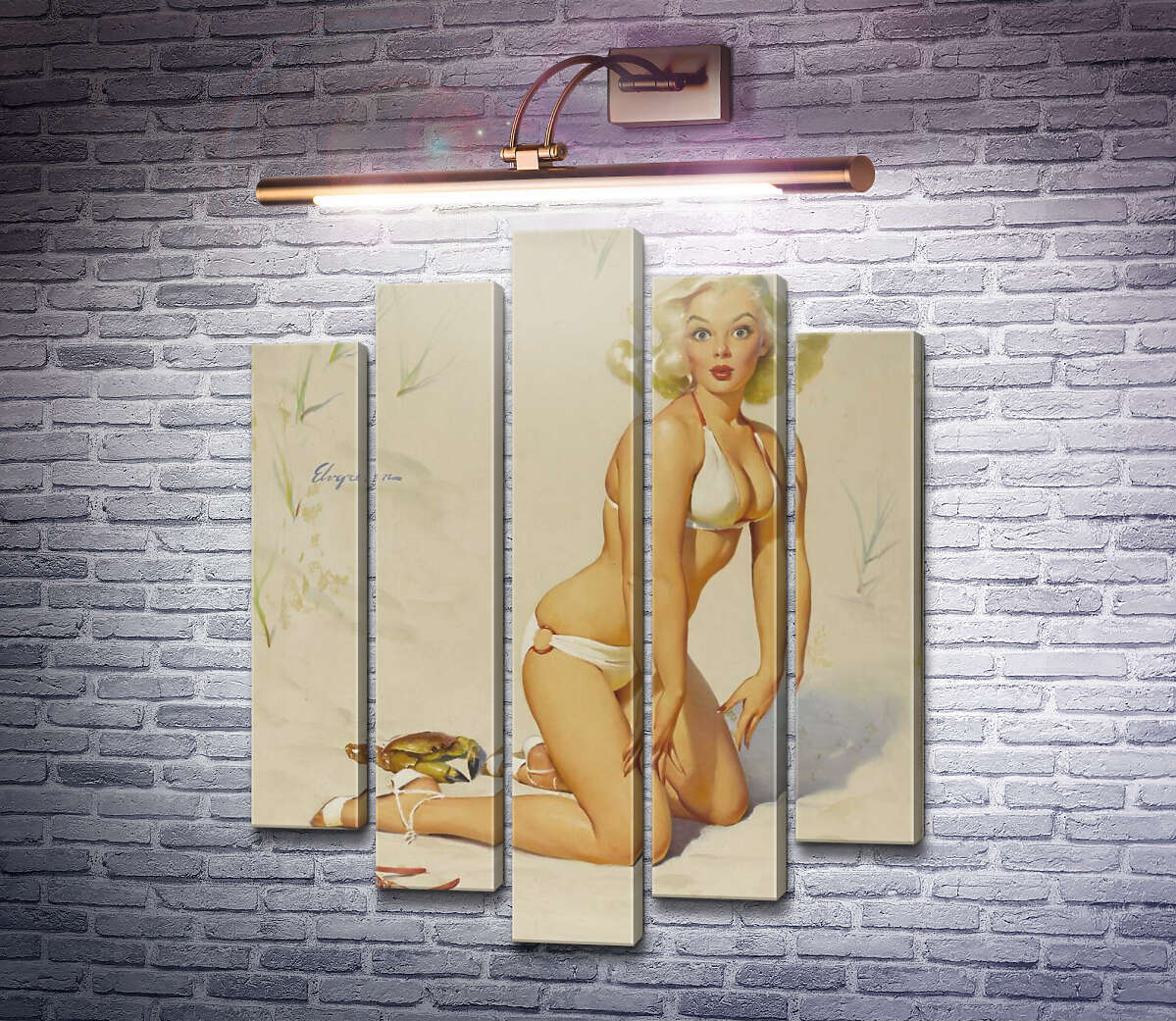 Модульна картина Тривога (Модуль №4) Джил Елвгрен (Gil Elvgren)