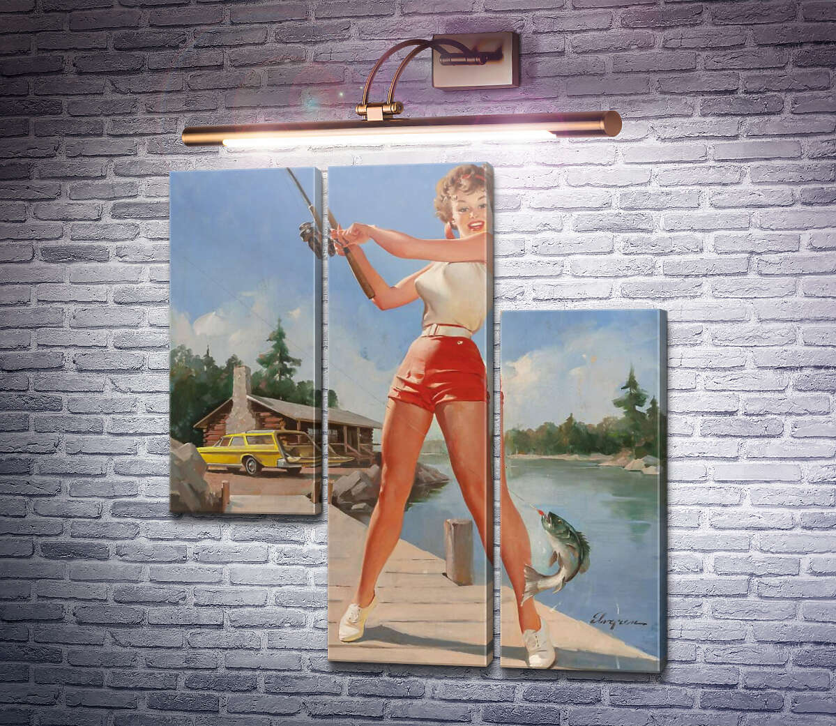 Модульна картина Хороший улов (Модуль №13) Джил Елвгрен (Gil Elvgren)