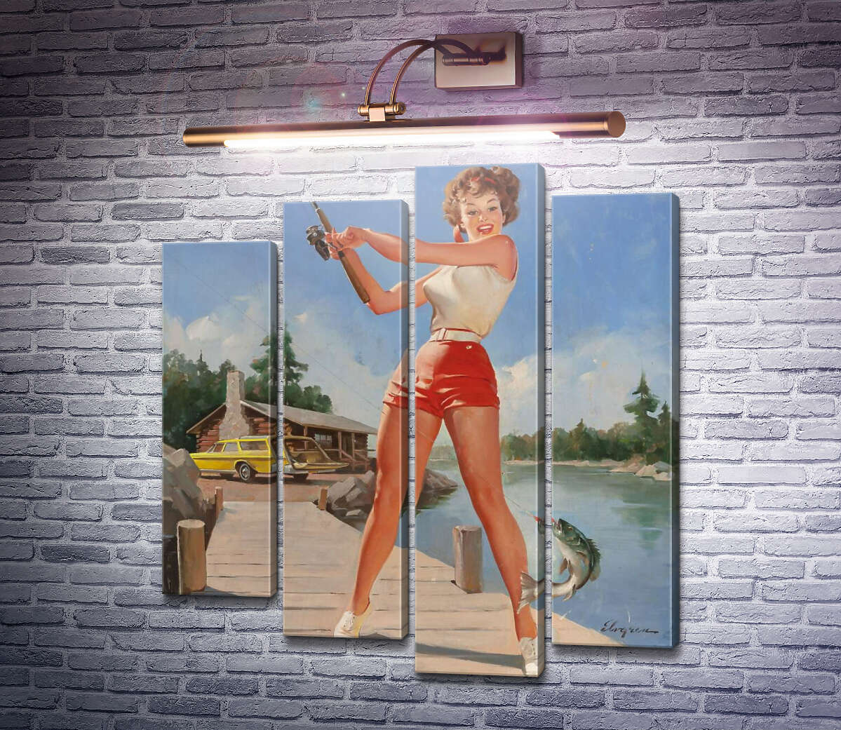 Модульна картина Хороший улов (Модуль №3) Джил Елвгрен (Gil Elvgren) Модульна картина Хороший улов (Модуль №3) Джил Елвгрен (Gil Elvgren)