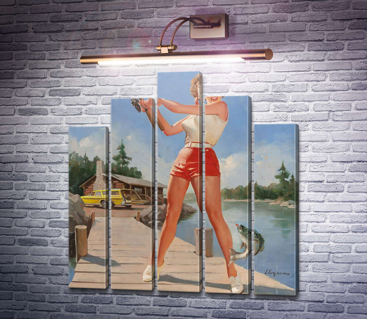 Модульна картина Хороший улов (Модуль №29) Джил Елвгрен (Gil Elvgren)