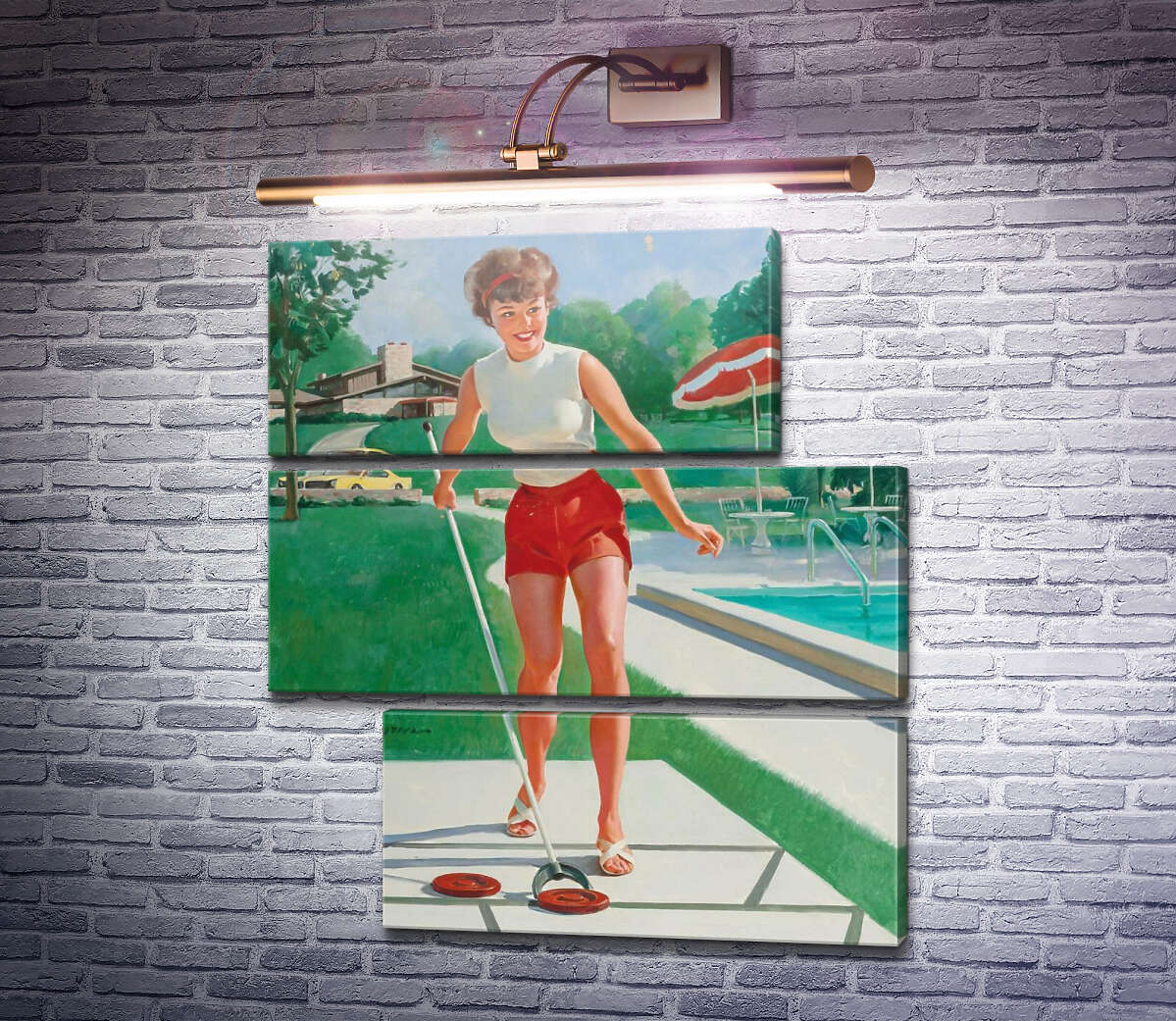 Модульная картина Игра в шаффлборд (Модуль №16) Джил Элвгрен (Gil Elvgren) Модульная картина Игра в шаффлборд (Модуль №16) Джил Элвгрен (Gil Elvgren)