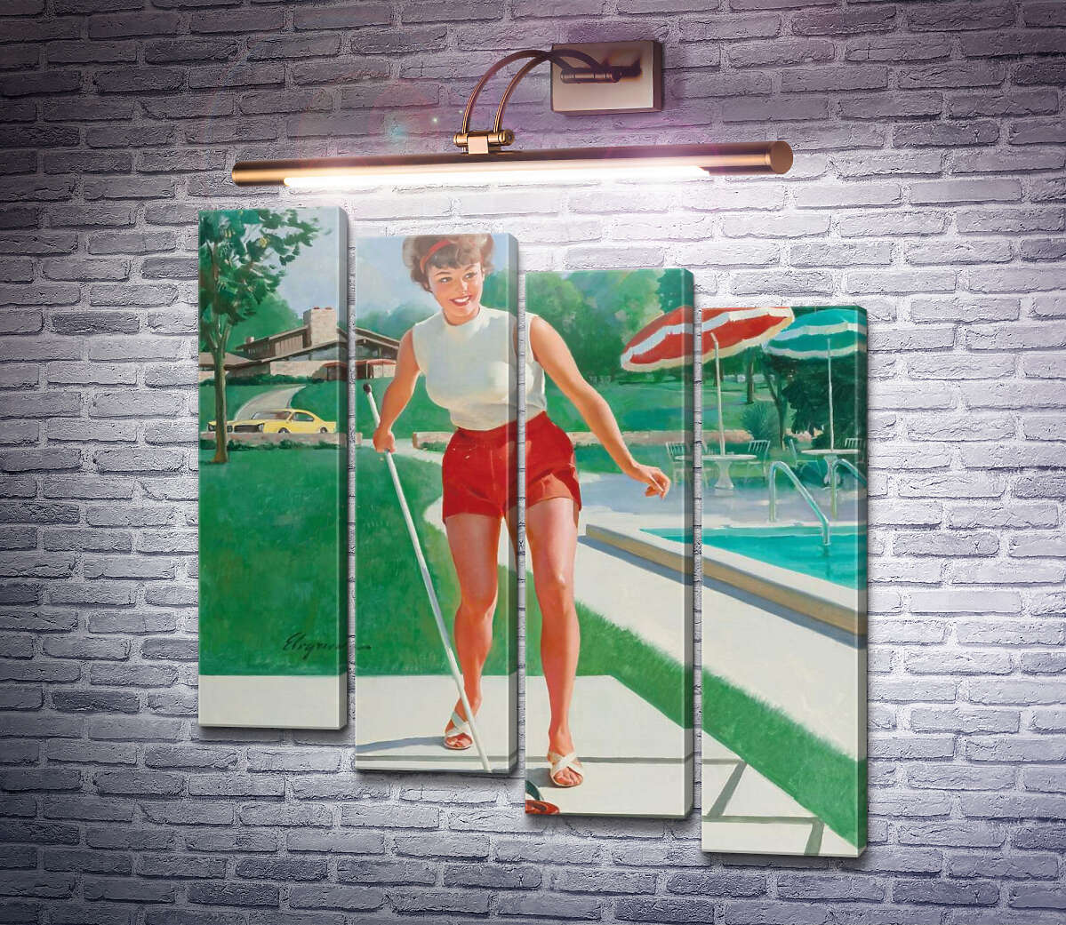 Модульна картина Гра в шаффлборд (Модуль №19) Джил Елвгрен (Gil Elvgren) Модульна картина Гра в шаффлборд (Модуль №19) Джил Елвгрен (Gil Elvgren)