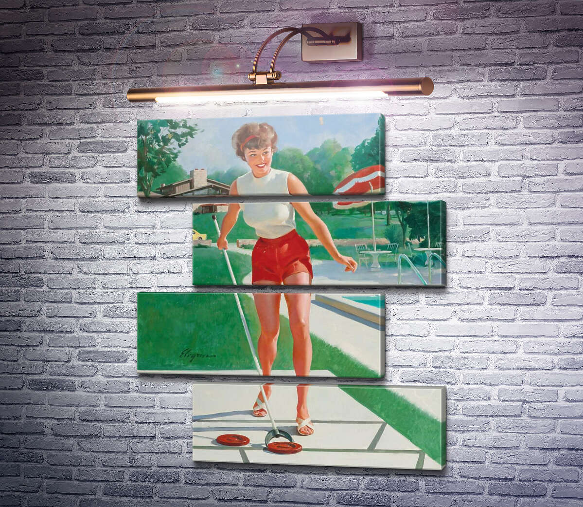 Модульная картина Игра в шаффлборд (Модуль №23) Джил Элвгрен (Gil Elvgren) Модульная картина Игра в шаффлборд (Модуль №23) Джил Элвгрен (Gil Elvgren)