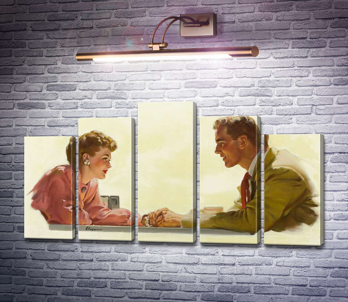 Модульная картина Свидание (Модуль №29) Джил Элвгрен (Gil Elvgren)