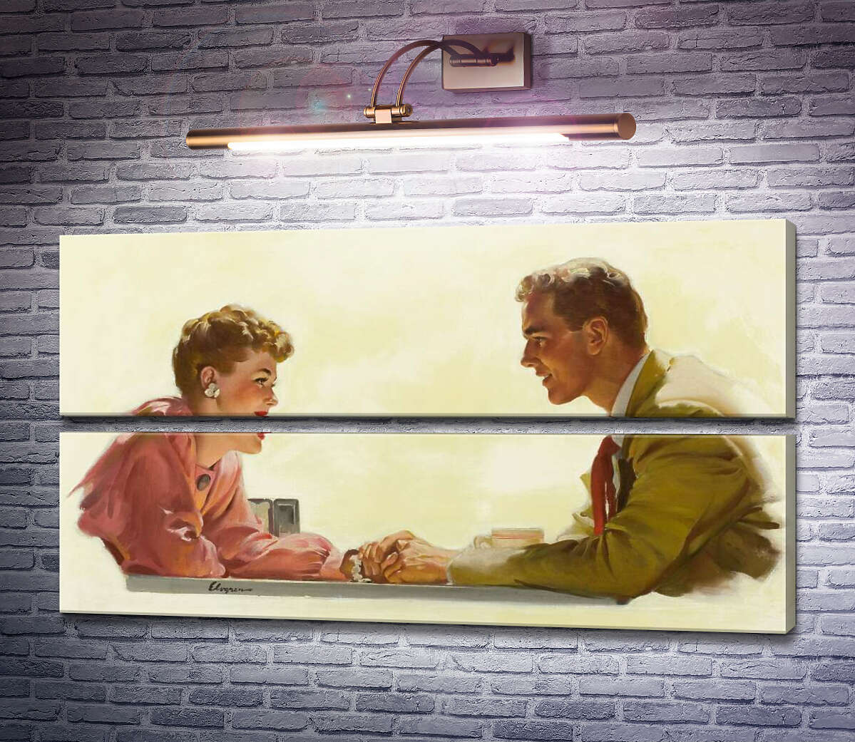 Модульная картина Свидание (Модуль №7) Джил Элвгрен (Gil Elvgren)