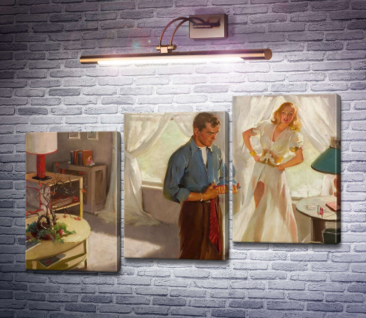 Модульна картина Тридоларова купюра (Модуль №14) Джил Елвгрен (Gil Elvgren)