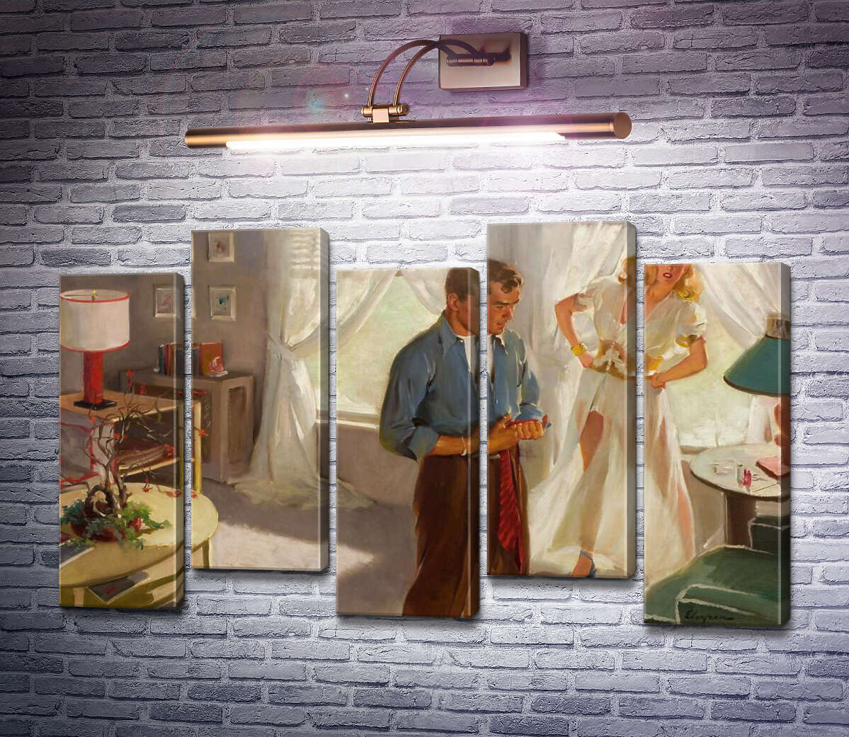 Модульна картина Тридоларова купюра (Модуль №30) Джил Елвгрен (Gil Elvgren)