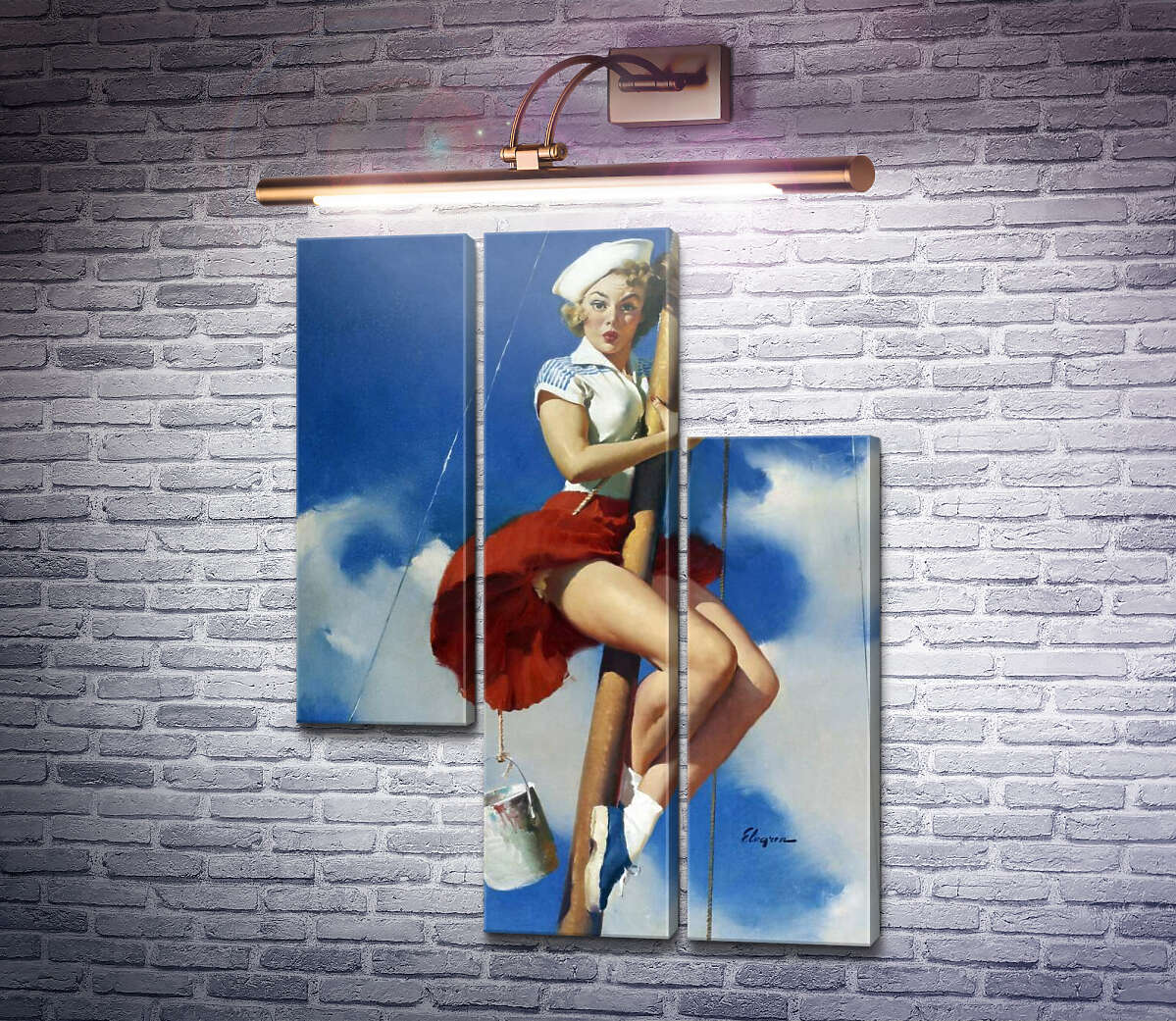 Модульна картина Милашка на щоглі (Модуль №13) Джил Елвгрен (Gil Elvgren)