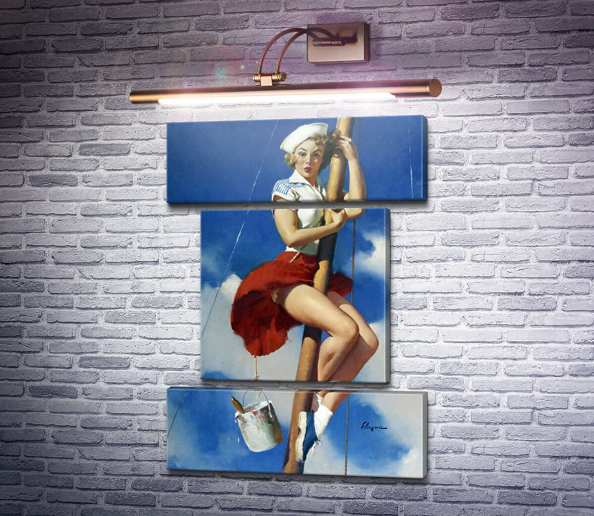 Модульная картина Милашка на мачте (Модуль №18) Джил Элвгрен (Gil Elvgren)
