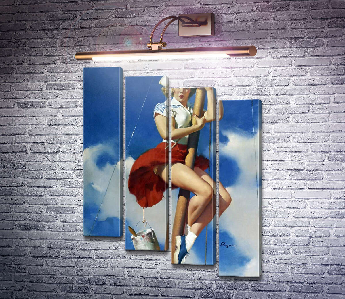 Модульная картина Милашка на мачте (Модуль №19) Джил Элвгрен (Gil Elvgren)