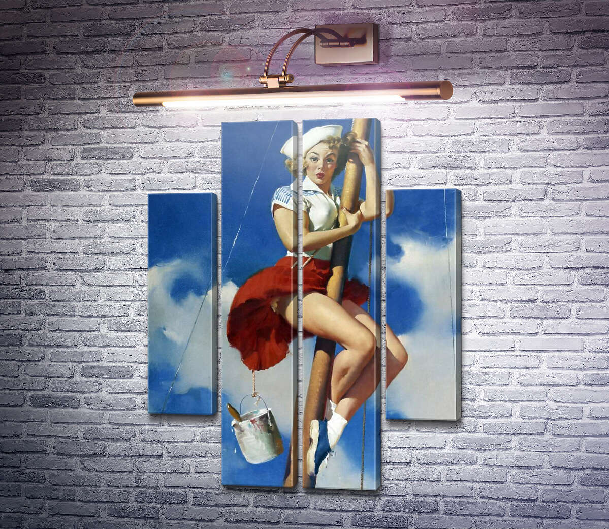 Модульная картина Милашка на мачте (Модуль №20) Джил Элвгрен (Gil Elvgren)