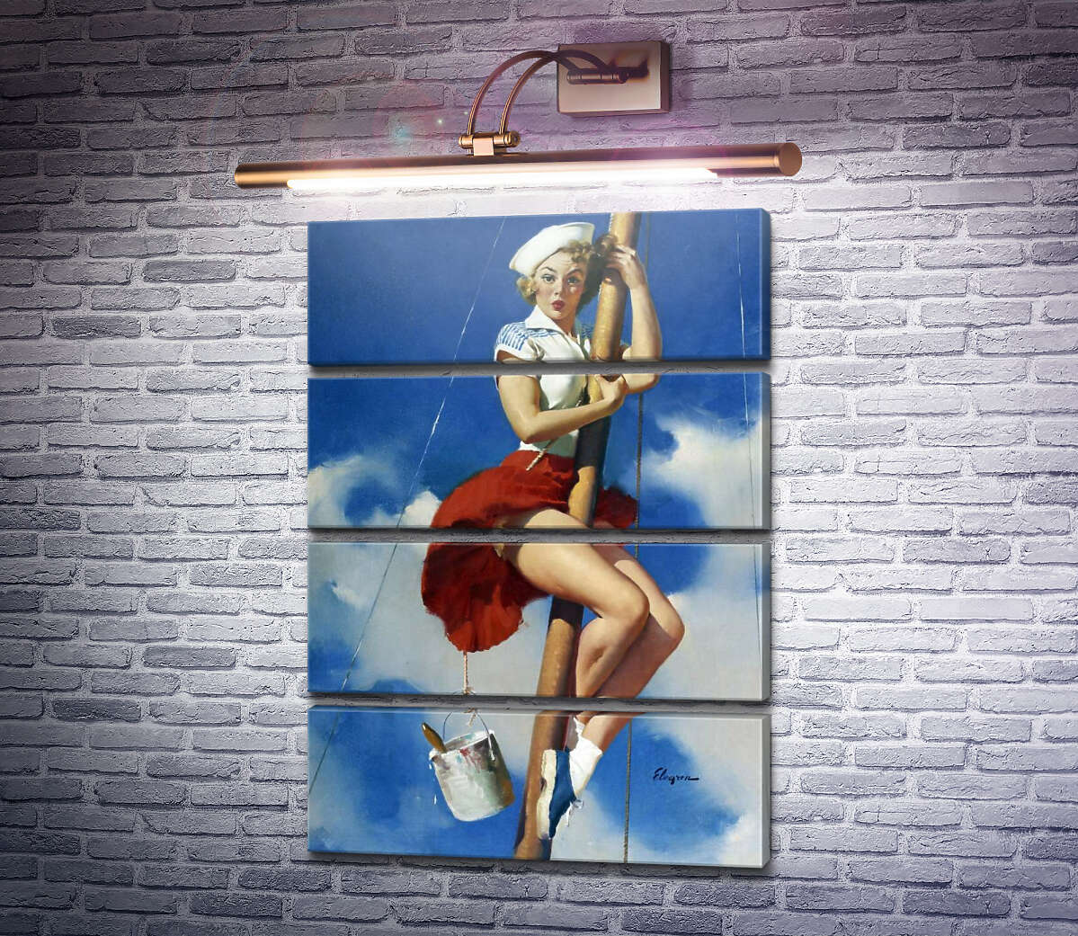 Модульна картина Милашка на щоглі (Модуль №22) Джил Елвгрен (Gil Elvgren)