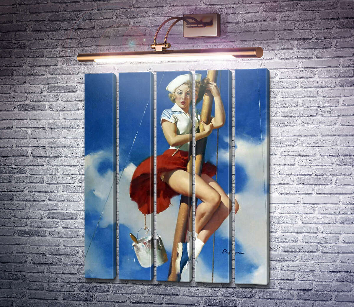 Модульна картина Милашка на щоглі (Модуль №26) Джил Елвгрен (Gil Elvgren)