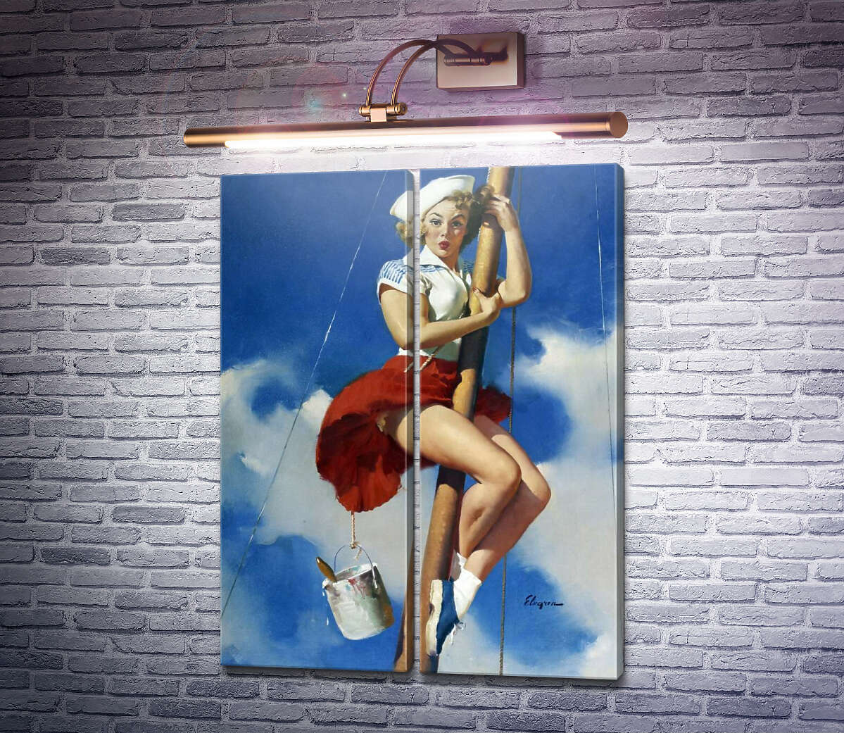 Модульная картина Милашка на мачте (Модуль №6) Джил Элвгрен (Gil Elvgren)