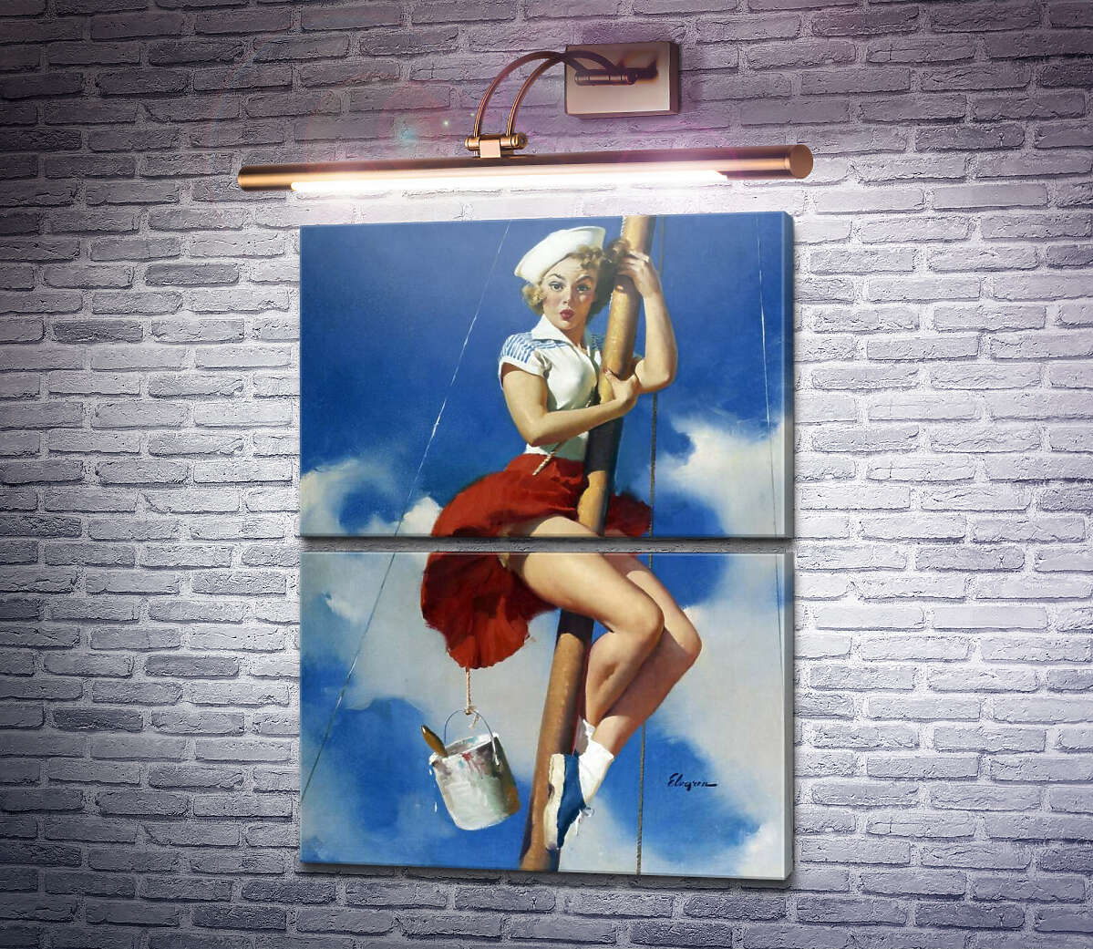 Модульная картина Милашка на мачте (Модуль №7) Джил Элвгрен (Gil Elvgren)