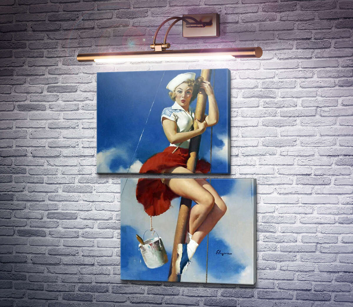 Модульна картина Милашка на щоглі (Модуль №8) Джил Елвгрен (Gil Elvgren) Модульна картина Милашка на щоглі (Модуль №8) Джил Елвгрен (Gil Elvgren)