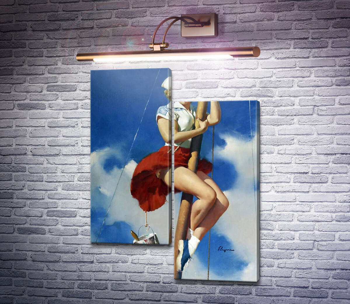 Модульная картина Милашка на мачте (Модуль №9) Джил Элвгрен (Gil Elvgren) Модульная картина Милашка на мачте (Модуль №9) Джил Элвгрен (Gil Elvgren)