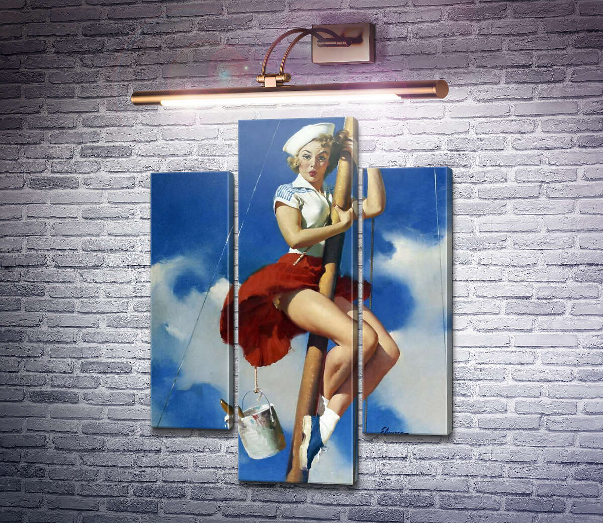 Модульная картина Милашка на мачте (Модуль №10) Джил Элвгрен (Gil Elvgren)