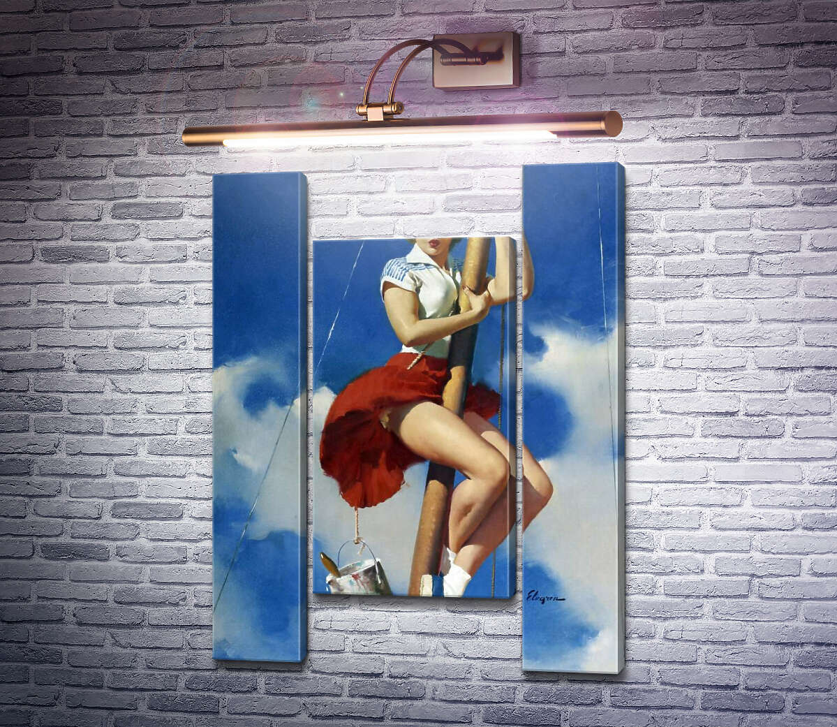 Модульна картина Милашка на щоглі (Модуль №11) Джил Елвгрен (Gil Elvgren) Модульна картина Милашка на щоглі (Модуль №11) Джил Елвгрен (Gil Elvgren)