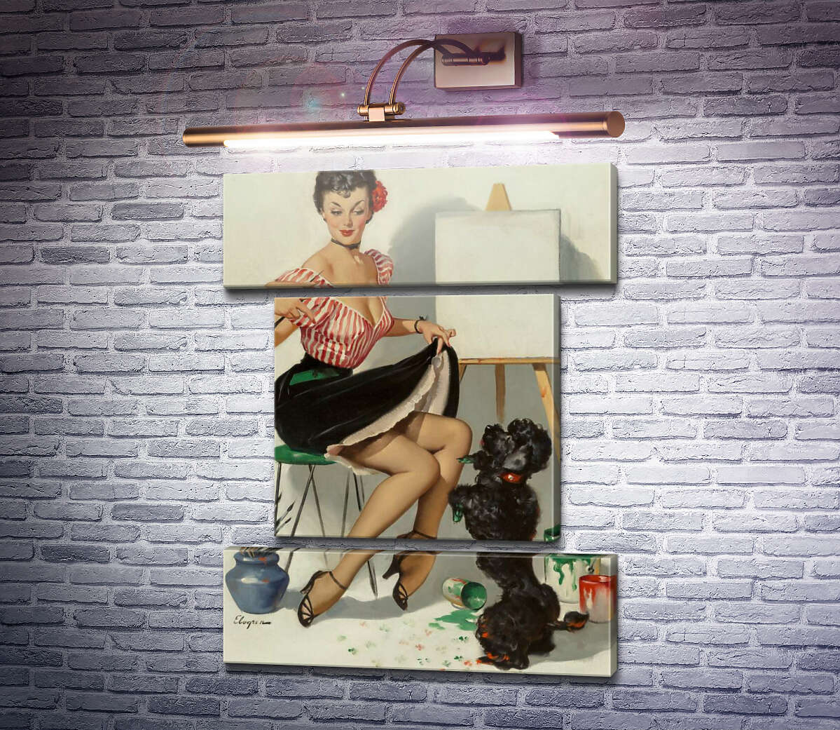 Модульна картина Помічник (Модуль №18) Джил Елвгрен (Gil Elvgren)