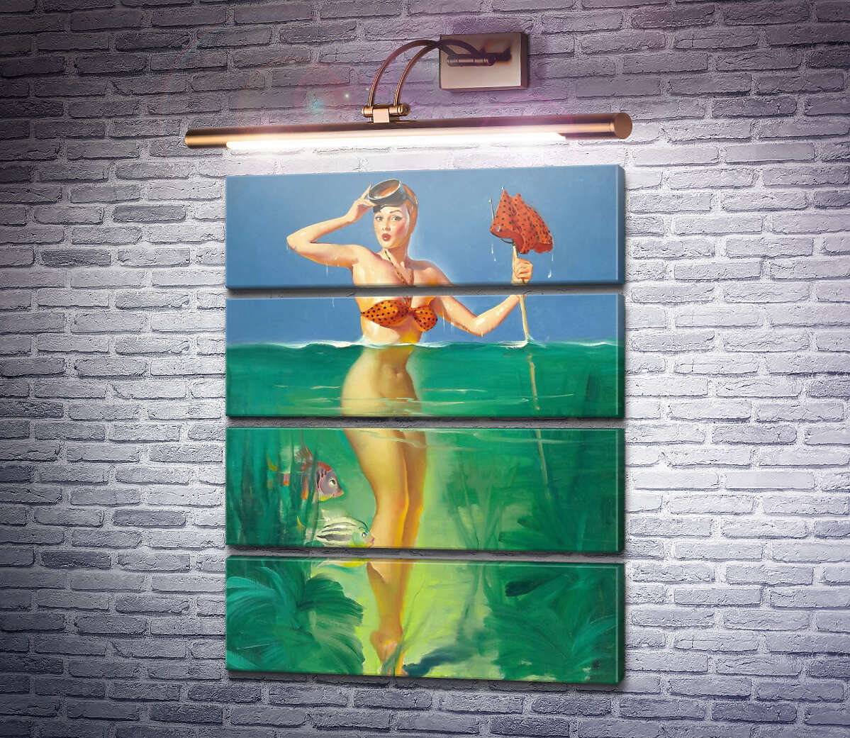 Модульна картина Несподіваний улов (Модуль №22) Джил Елвгрен (Gil Elvgren) Модульна картина Несподіваний улов (Модуль №22) Джил Елвгрен (Gil Elvgren)