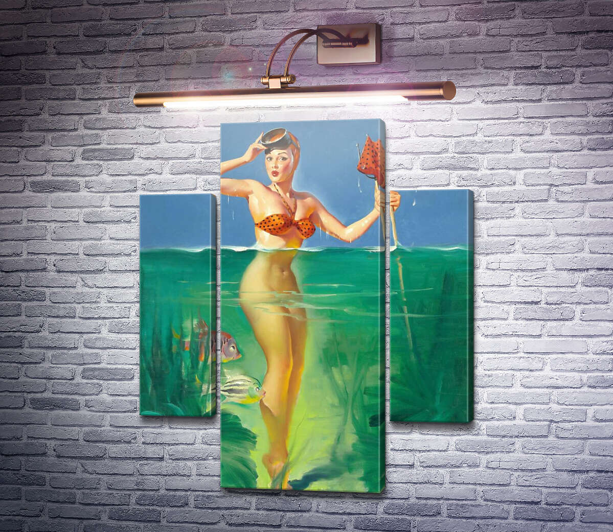 Модульная картина Неожиданный улов (Модуль №5) Джил Элвгрен (Gil Elvgren) Модульная картина Неожиданный улов (Модуль №5) Джил Элвгрен (Gil Elvgren)