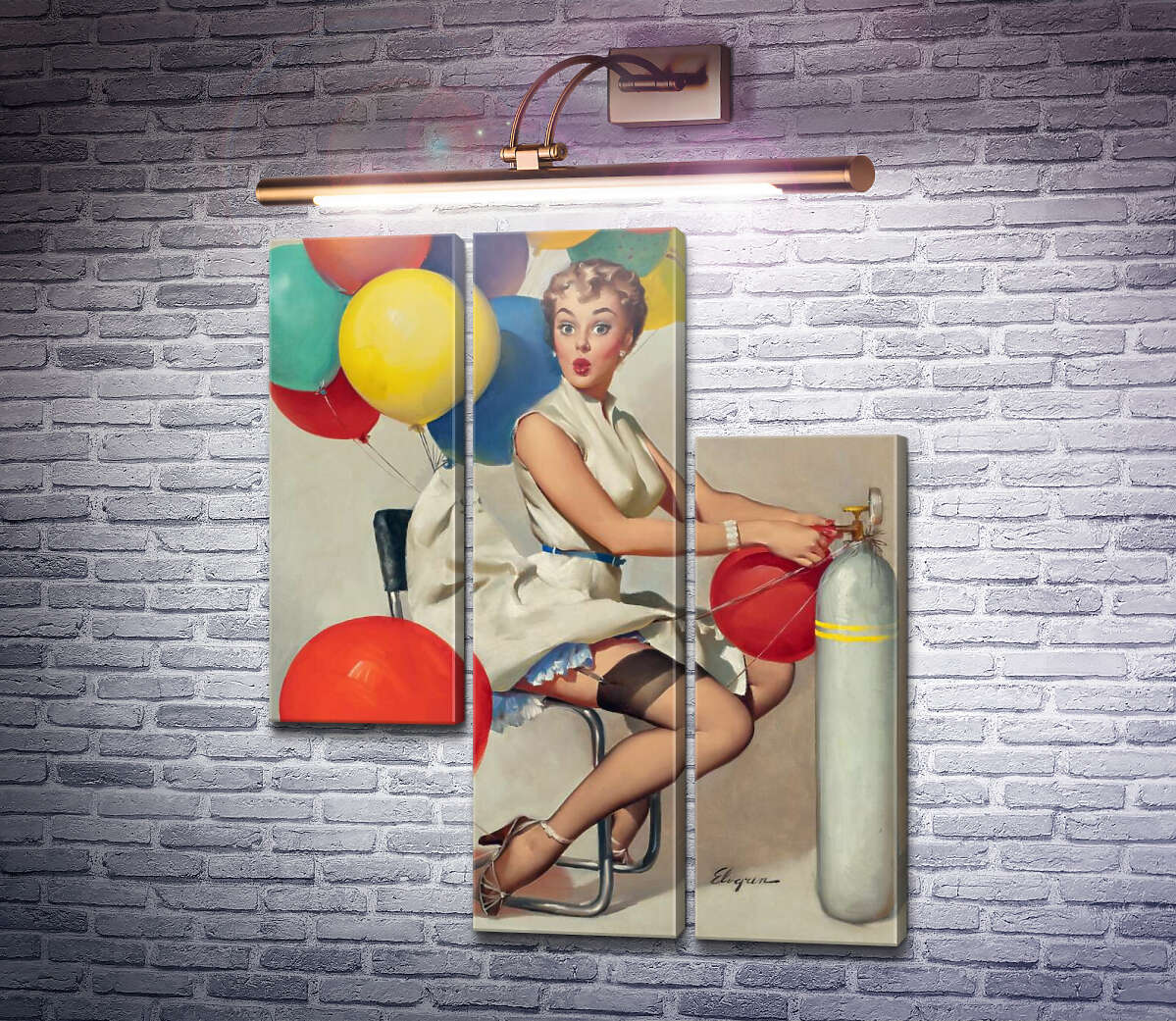 Модульная картина Взлет (Модуль №13) Джил Элвгрен (Gil Elvgren)