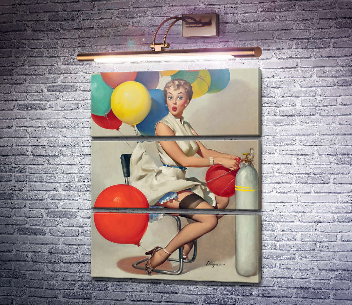 Модульная картина Взлет (Модуль №15) Джил Элвгрен (Gil Elvgren)