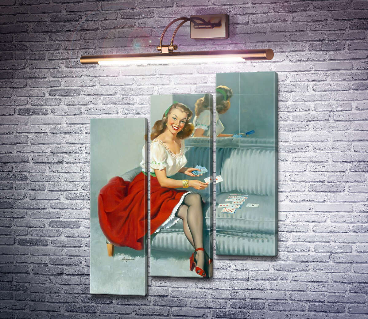 Модульная картина Туз червей (Модуль №14) Джил Элвгрен (Gil Elvgren)