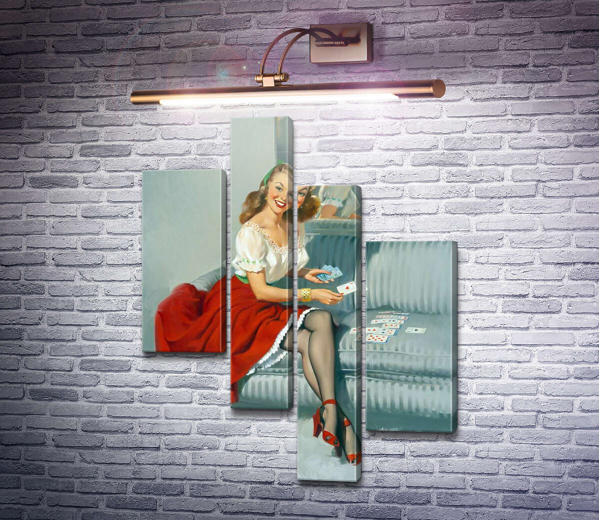 Модульная картина Туз червей (Модуль №21) Джил Элвгрен (Gil Elvgren)
