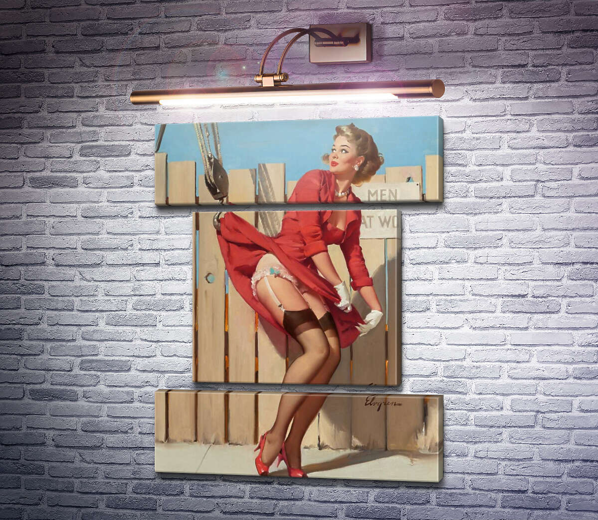 Модульна картина Хороший улов (Модуль №18) Джил Елвгрен (Gil Elvgren)