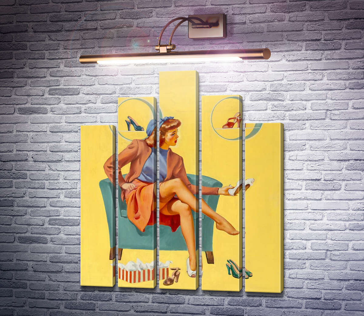 Модульна картина Приваблива пара (Модуль №29) Джил Елвгрен (Gil Elvgren)