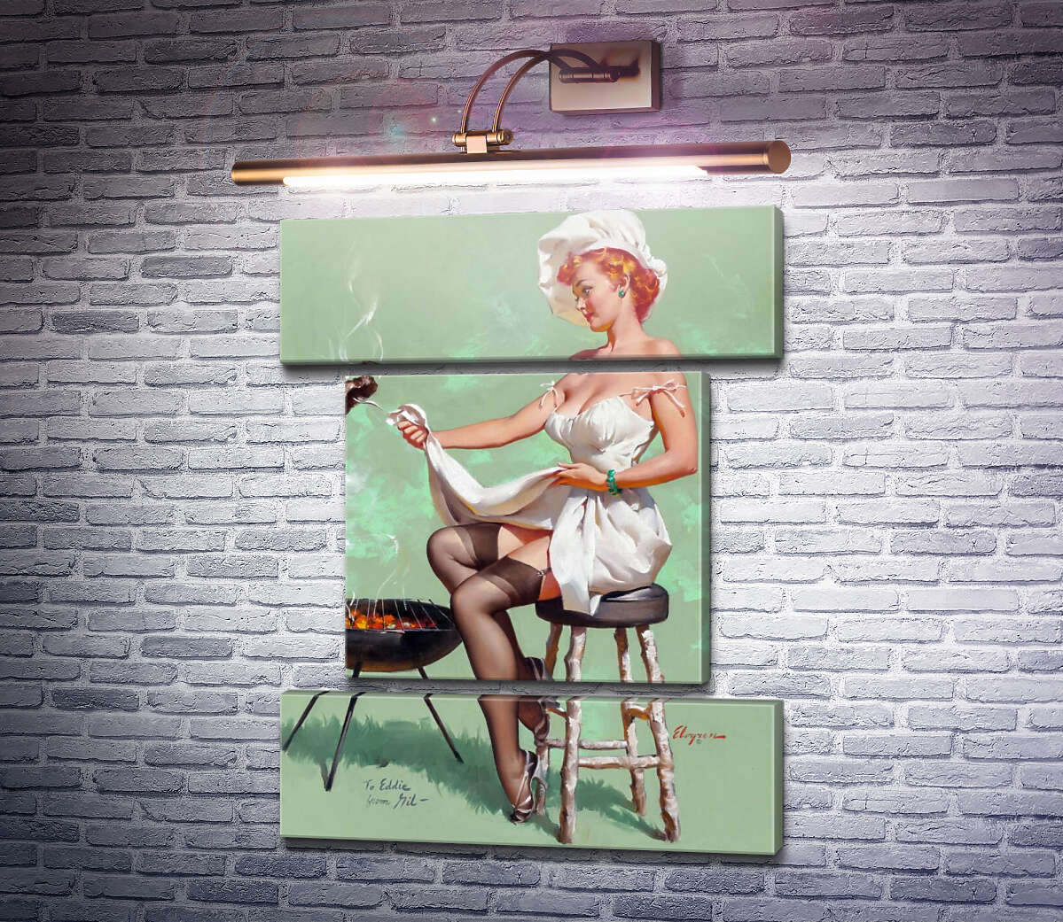 Модульна картина Великий стейк (Модуль №18) Джил Елвгрен (Gil Elvgren) Модульна картина Великий стейк (Модуль №18) Джил Елвгрен (Gil Elvgren)