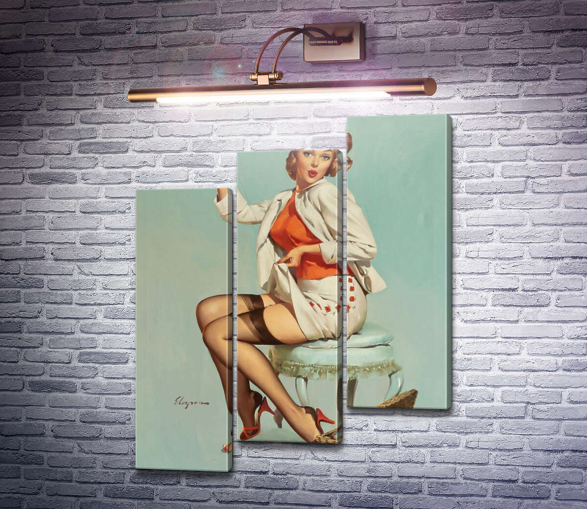Модульная картина Стежок (Модуль №14) Джил Элвгрен (Gil Elvgren)