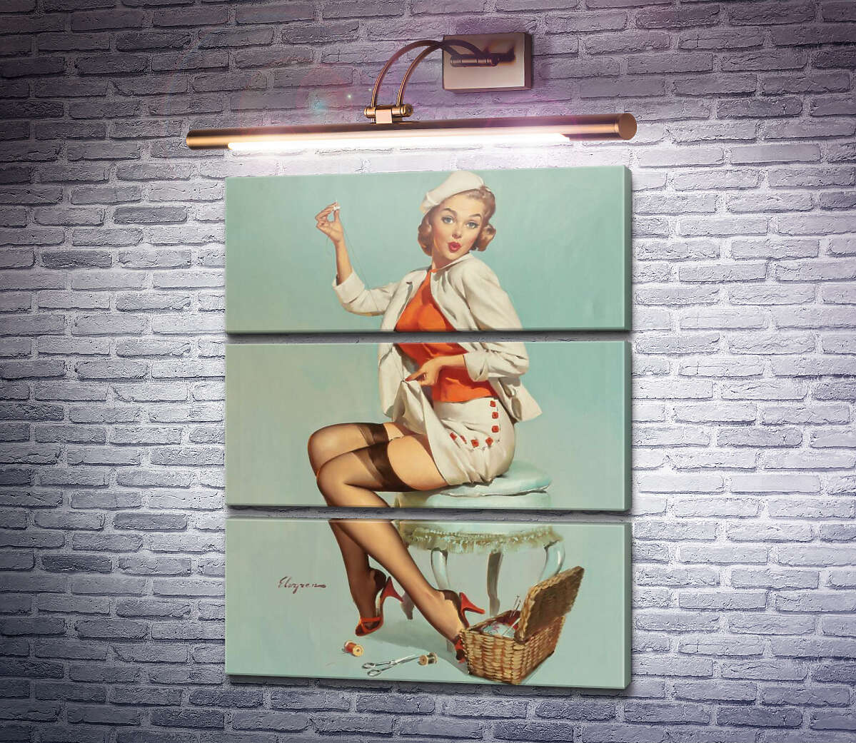 Модульная картина Стежок (Модуль №15) Джил Элвгрен (Gil Elvgren)
