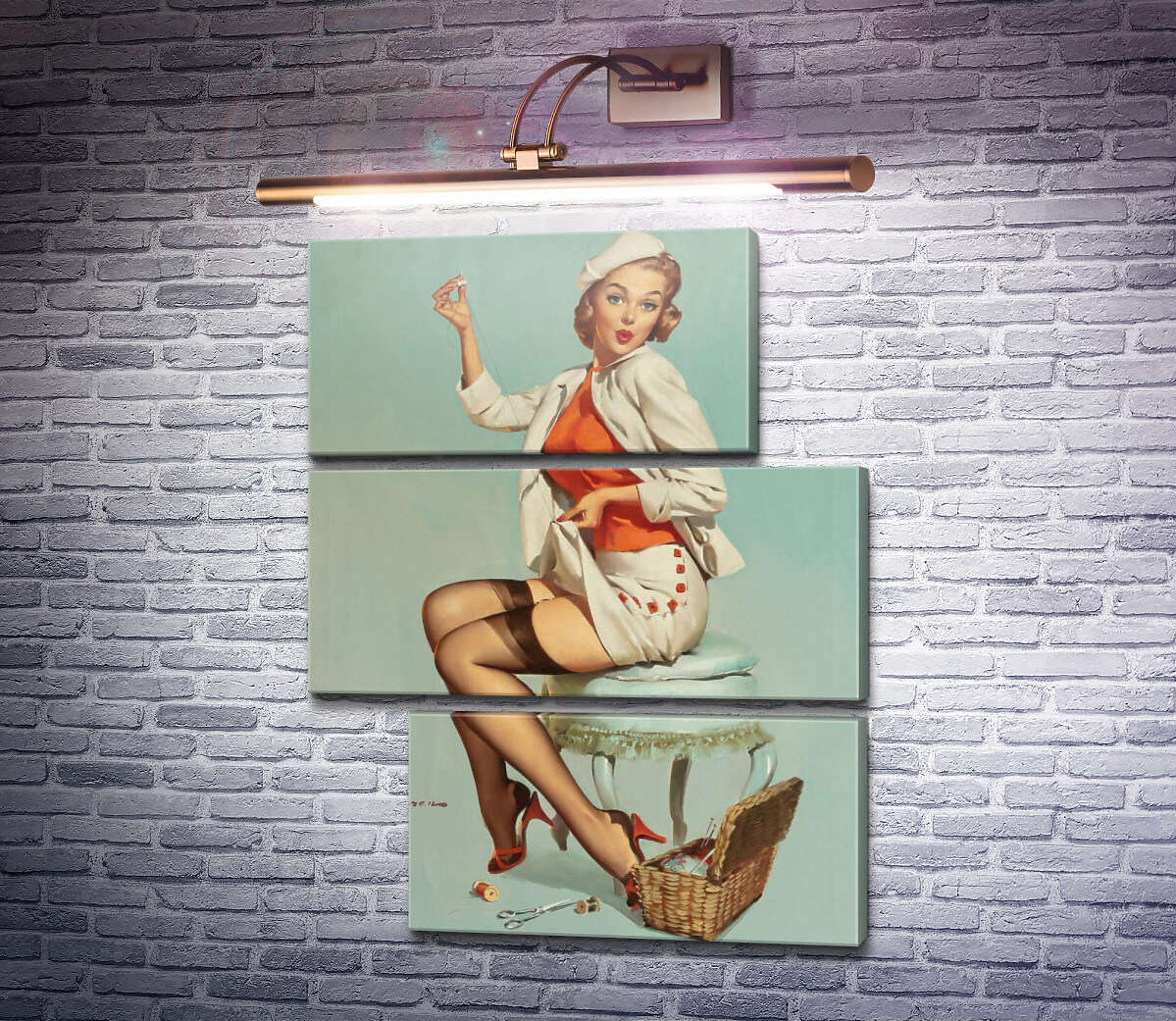 Модульная картина Стежок (Модуль №16) Джил Элвгрен (Gil Elvgren)