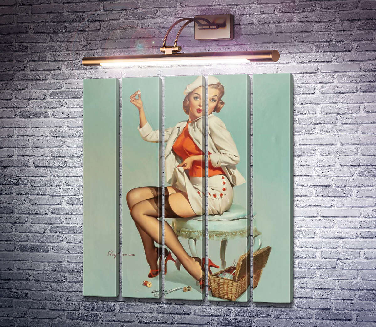 Модульная картина Стежок (Модуль №26) Джил Элвгрен (Gil Elvgren)